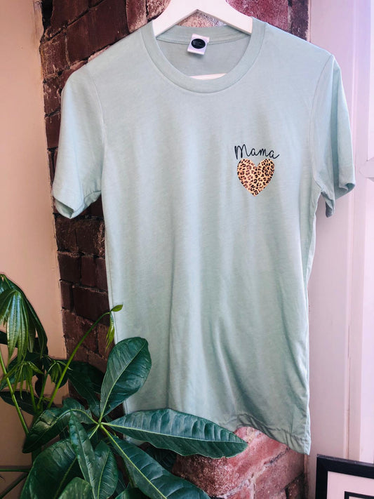 Mint Small Mama Heart T-Shirt