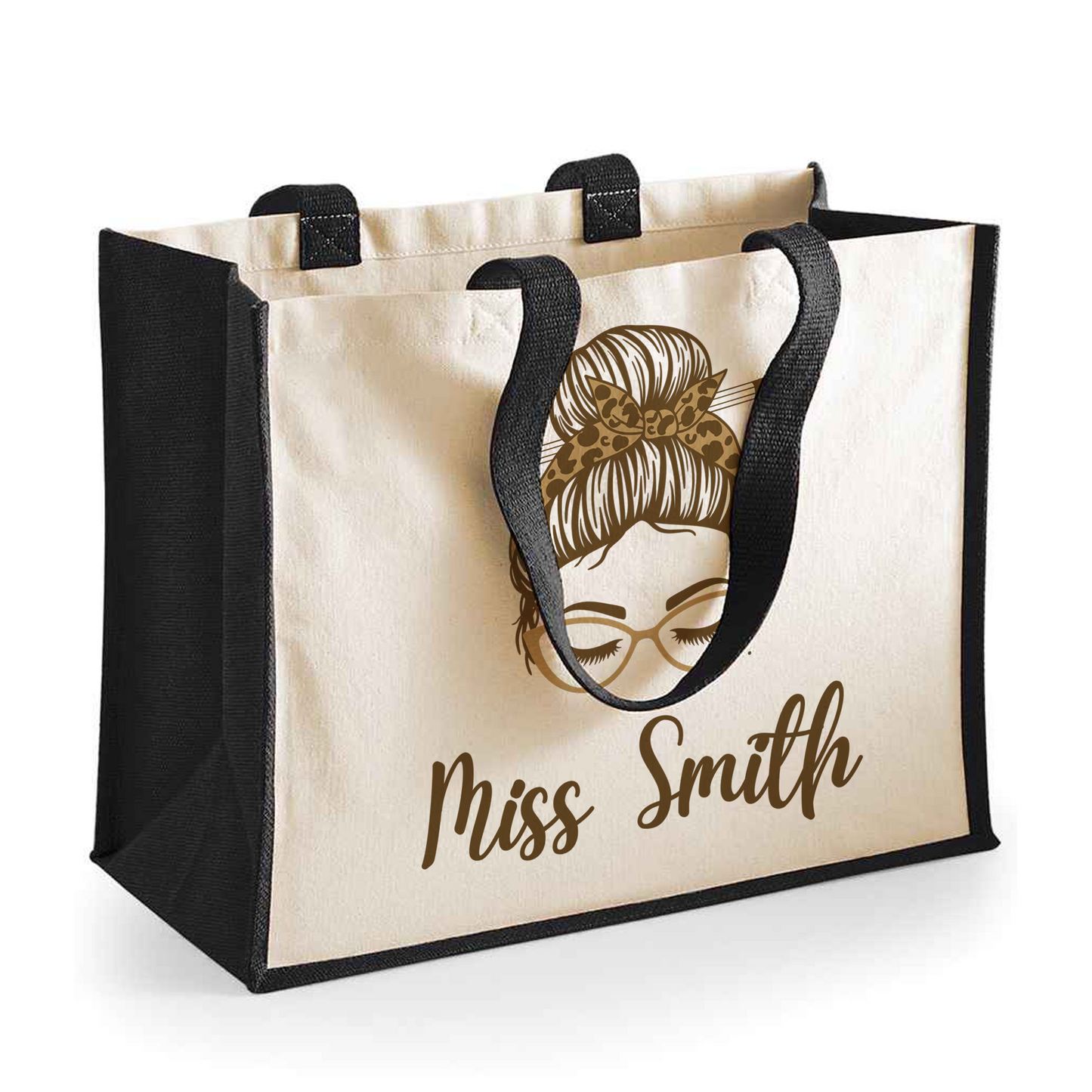 The Messy Bun Large Teacher Shopping Bag