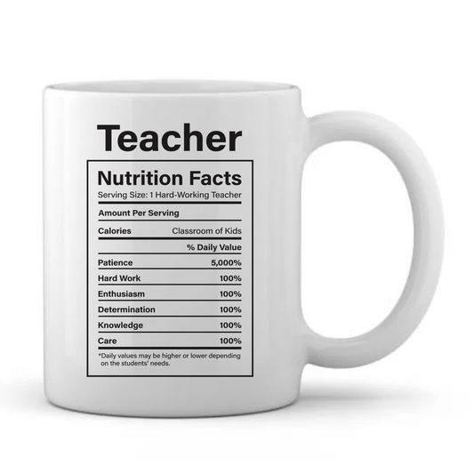 Teacher Mug Nutrition Facts -Personalised