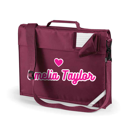 Book Bag - Pink Name - Personalised