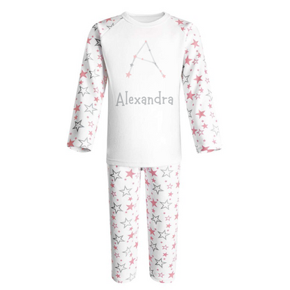 Pink Star Constellation Alphabet Personalised Pjs