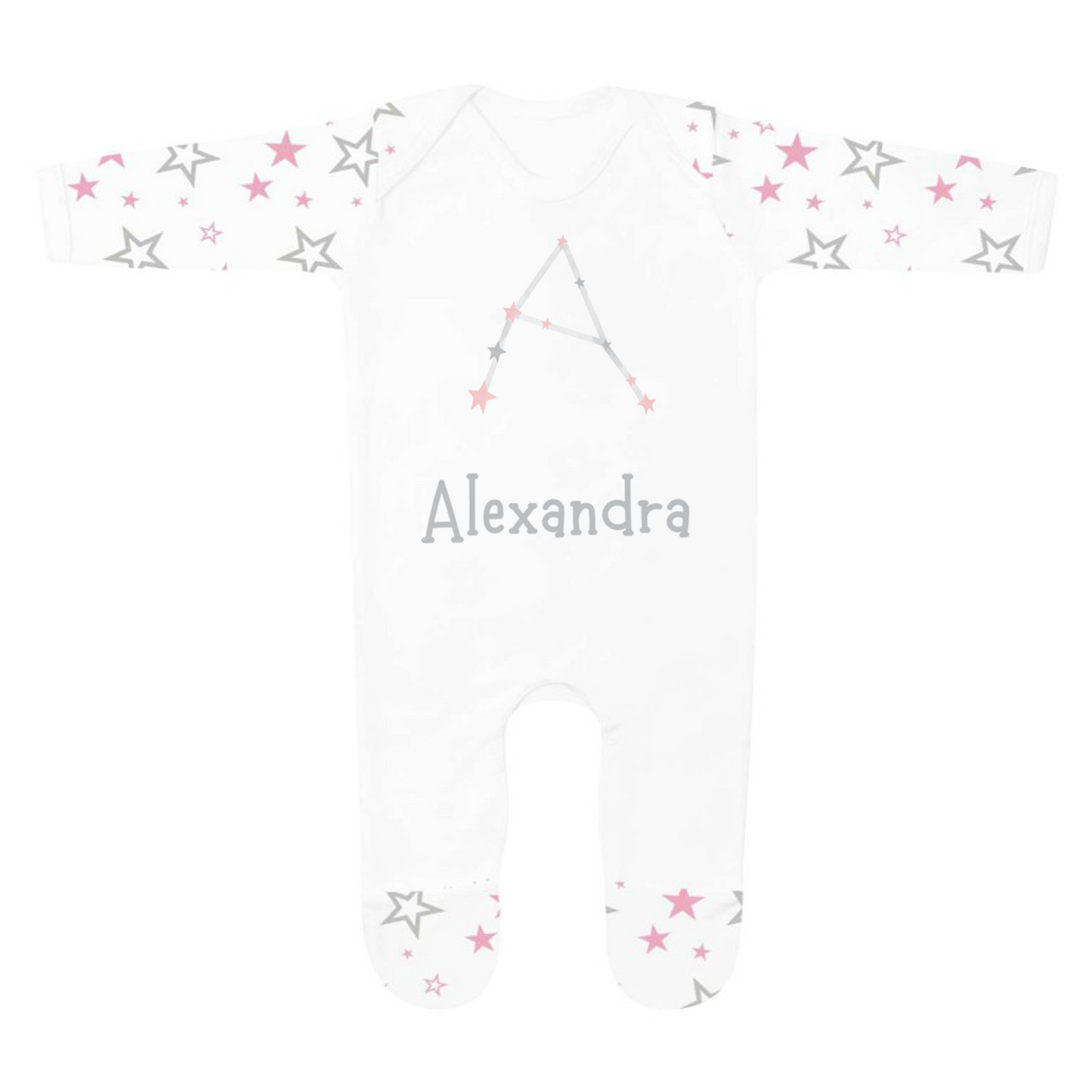 Pink Star Constellation Alphabet Personalised Pjs