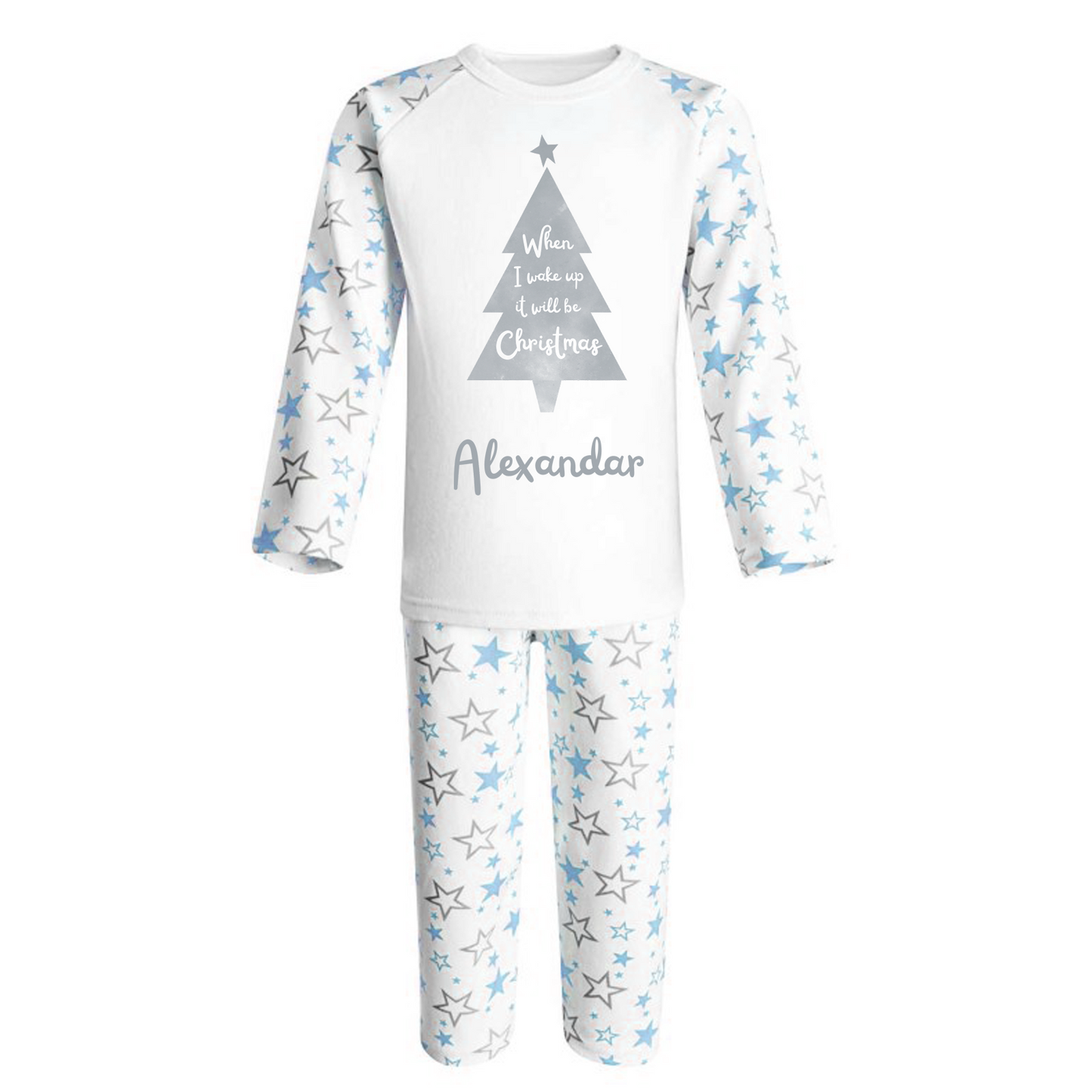 When I wake up it will be Christmas - Personalised - Star Pyjamas