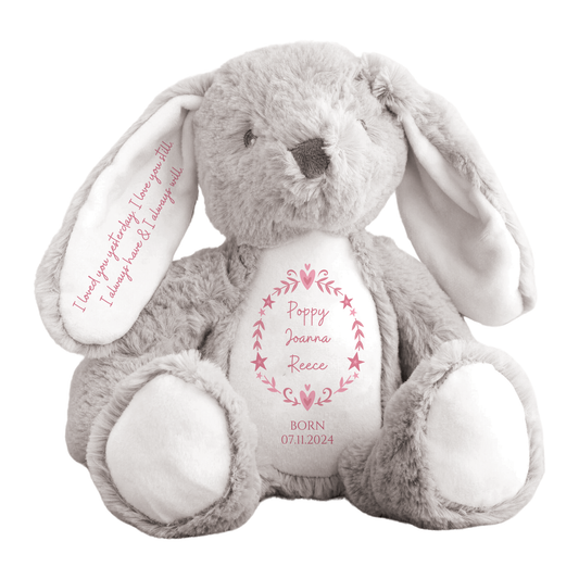 Personalised 'New Baby' Bunny Teddy