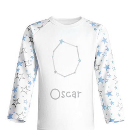 Blue Star Constellation Alphabet Personalised Pjs