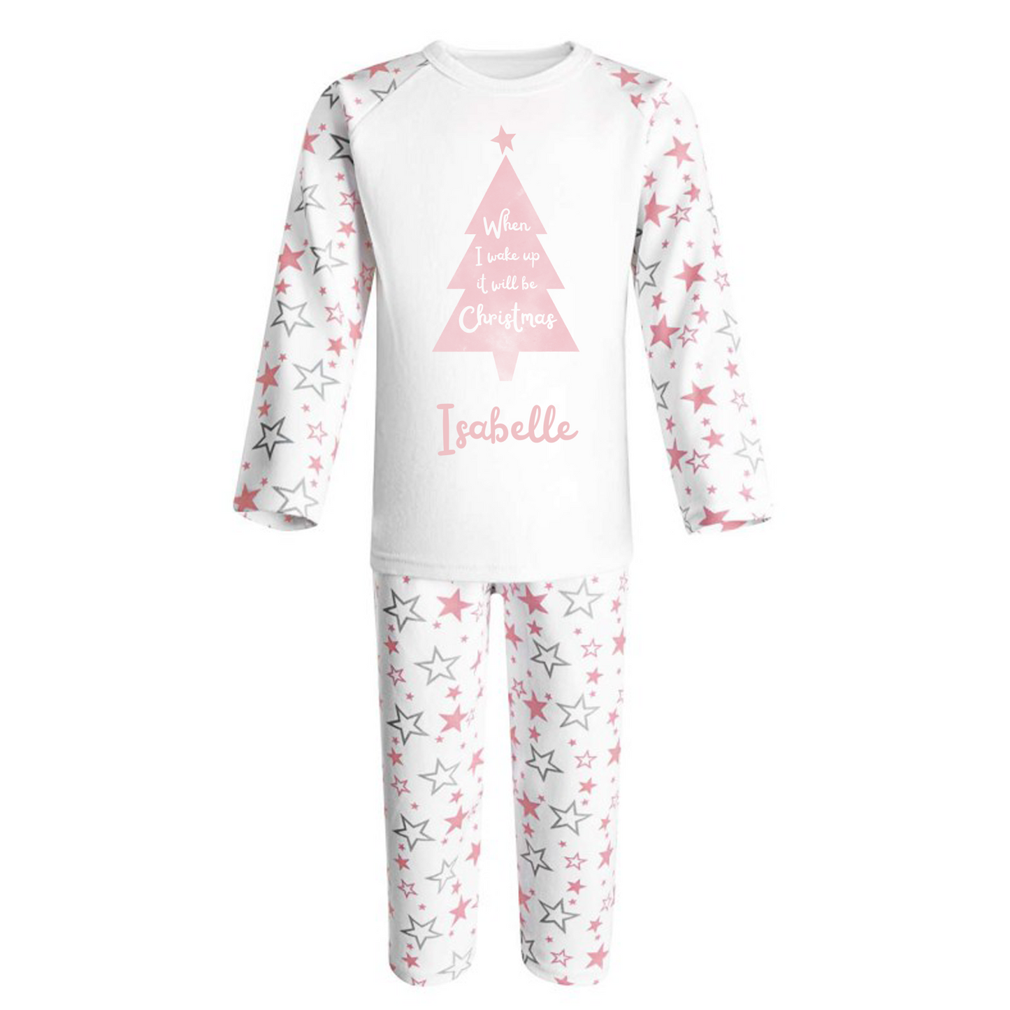 When I wake up it will be Christmas - Personalised - Star Pyjamas