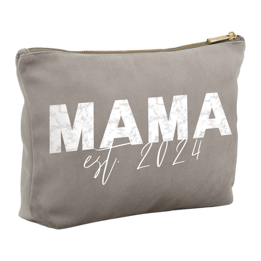 Personalised Velvet Luxury Makeup Bag - Mothers' Day Gifts - Marble Mama Design