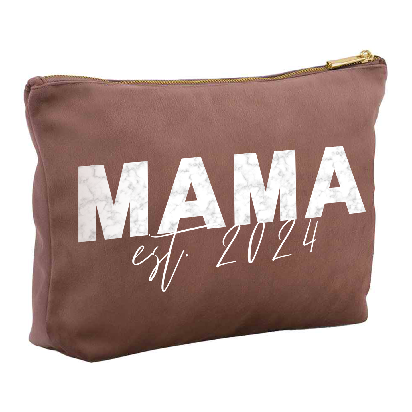 Personalised Velvet Luxury Makeup Bag - Mothers' Day Gifts - Marble Mama Design