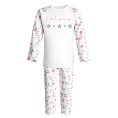 Pink star Girl Gang Personalised Pjs