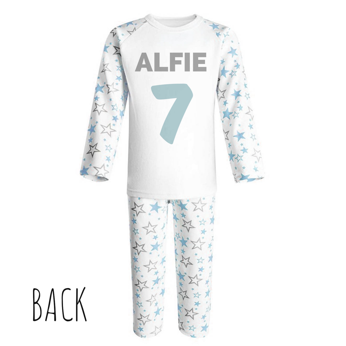 Star Print Football Number Personalised Pjs