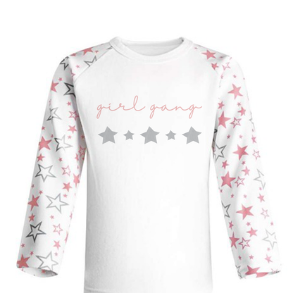 Pink star Girl Gang Personalised Pjs