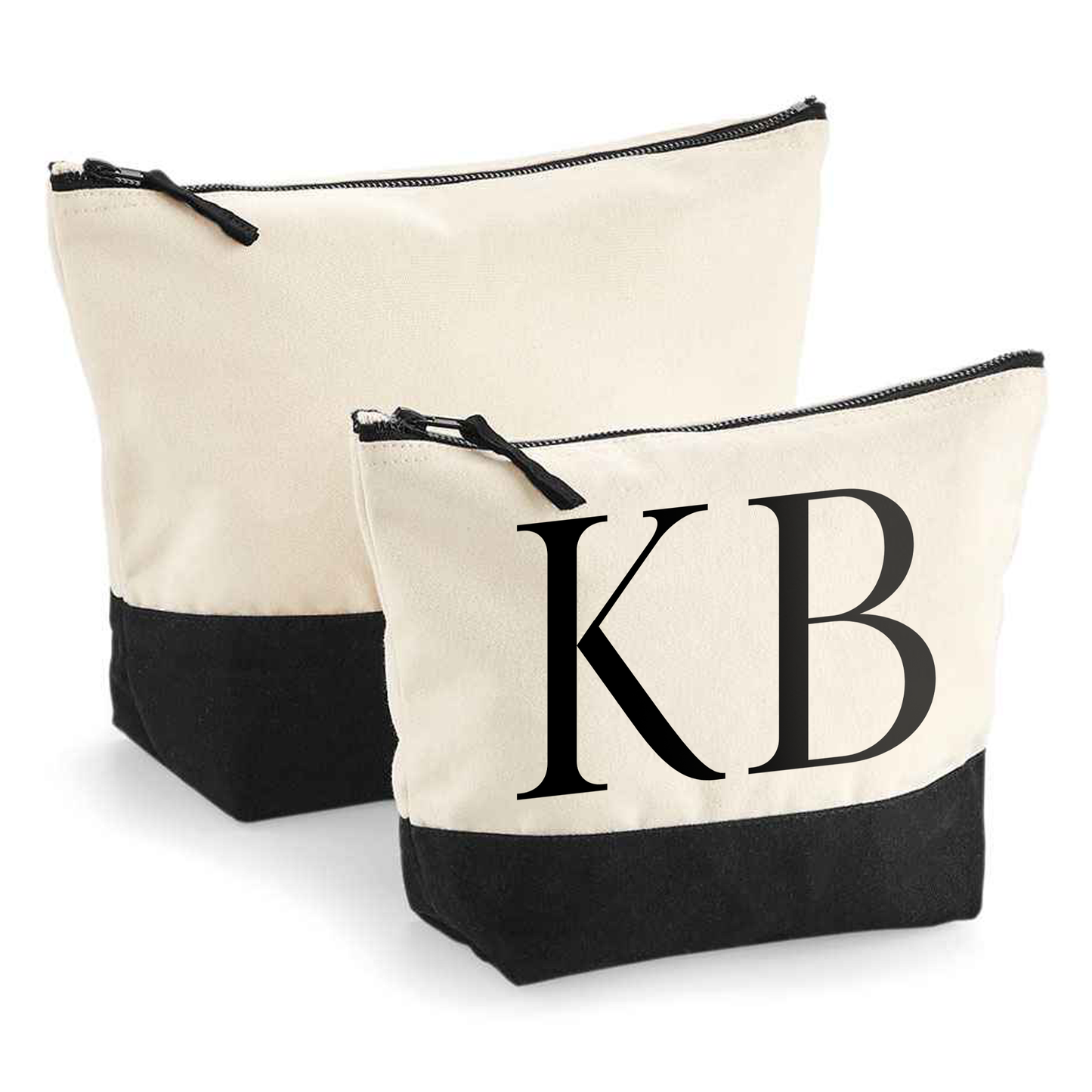 Personalised Canvas Makeup Bag with initials