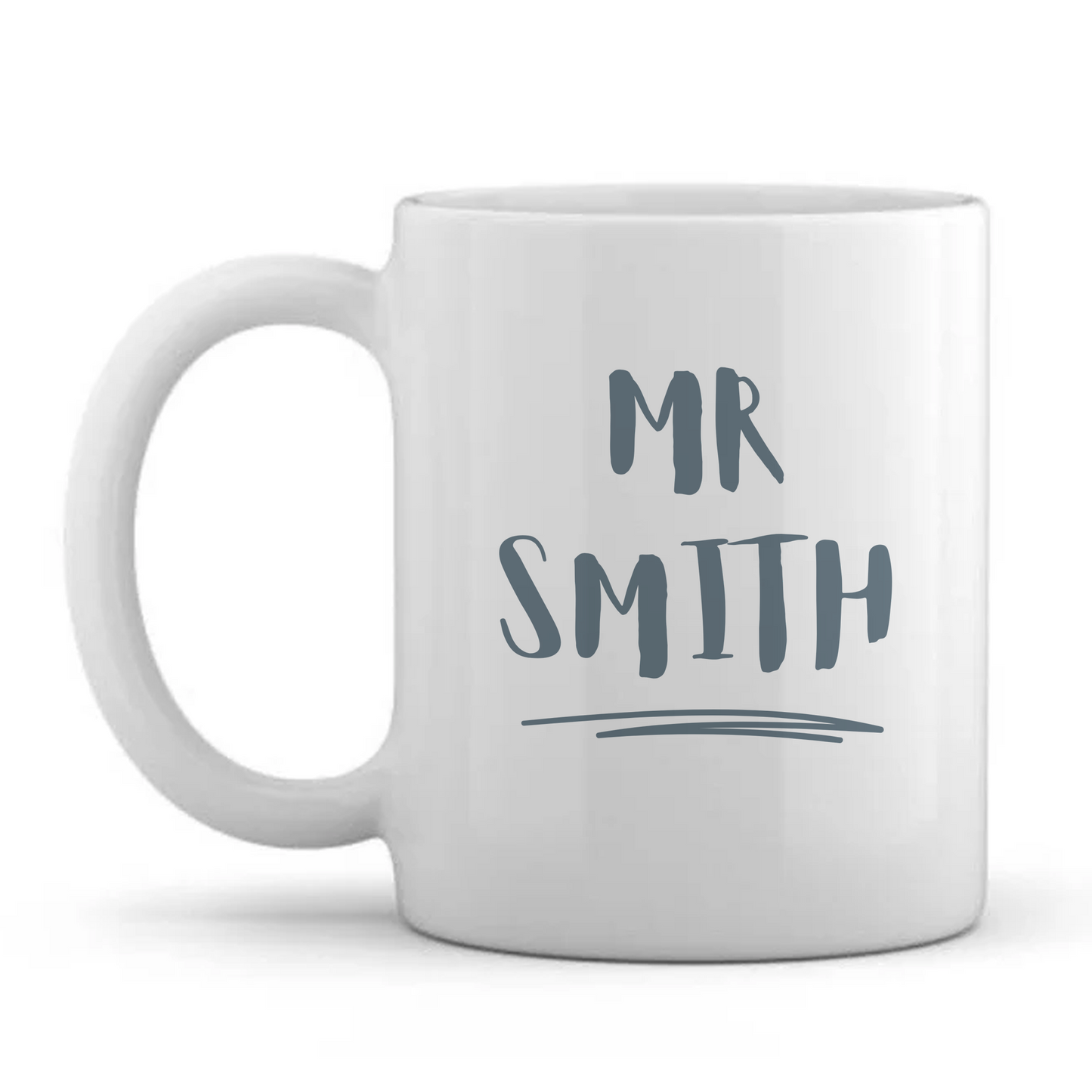 Pencil Name in Grey, Teacher/Teaching Assistant Mug - Personalised