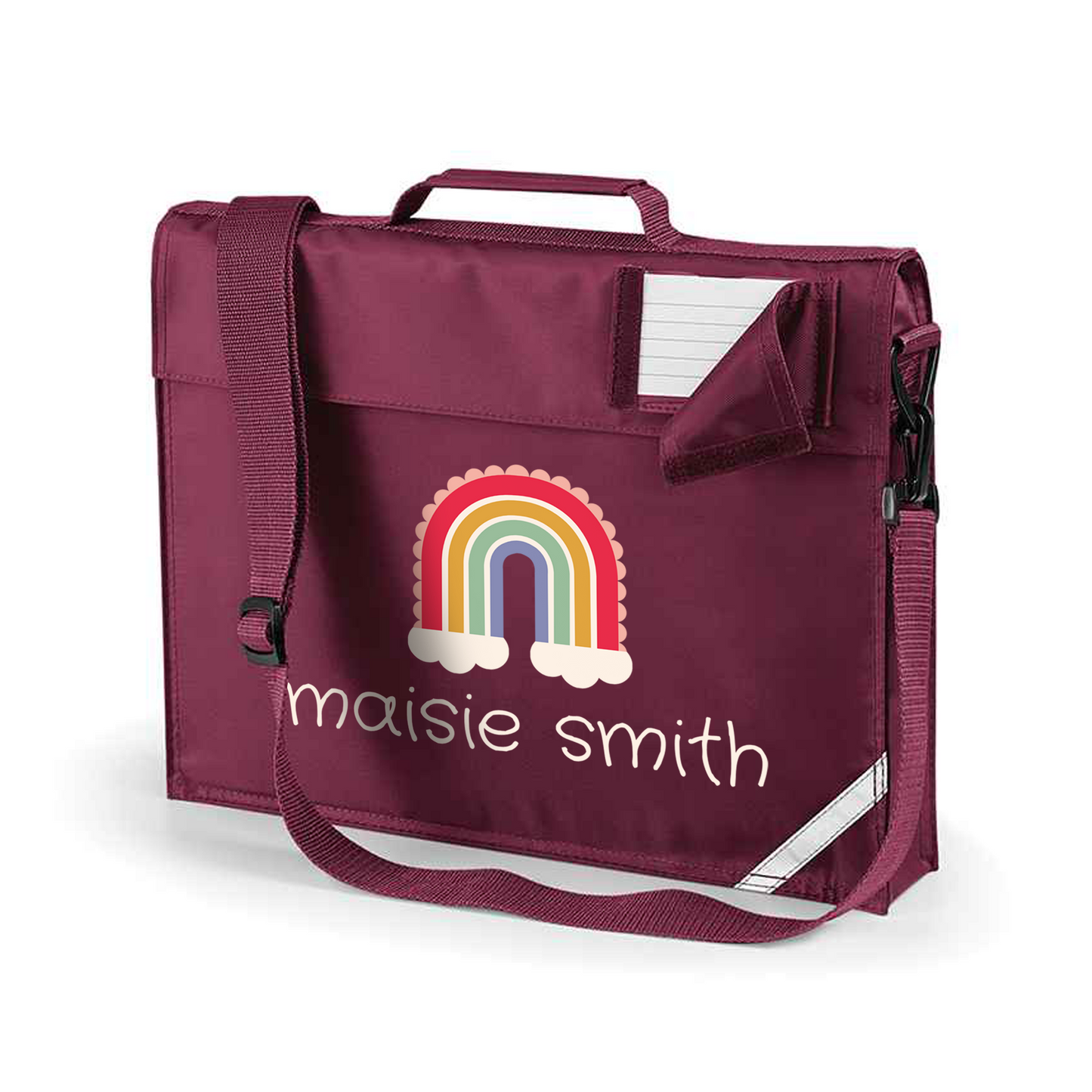 Book Bag - Bright Rainbow - Personalised