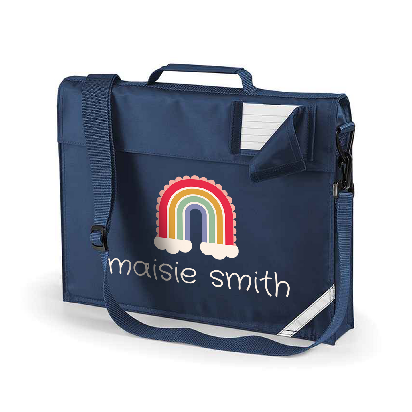 Book Bag - Bright Rainbow - Personalised