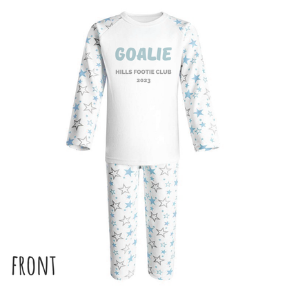 Star Print Football Number Personalised Pjs