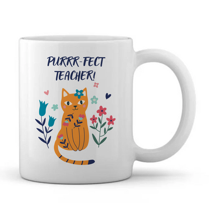 Cat Purrr-Fect Teacher/Teaching Assistant Mug - Personalised