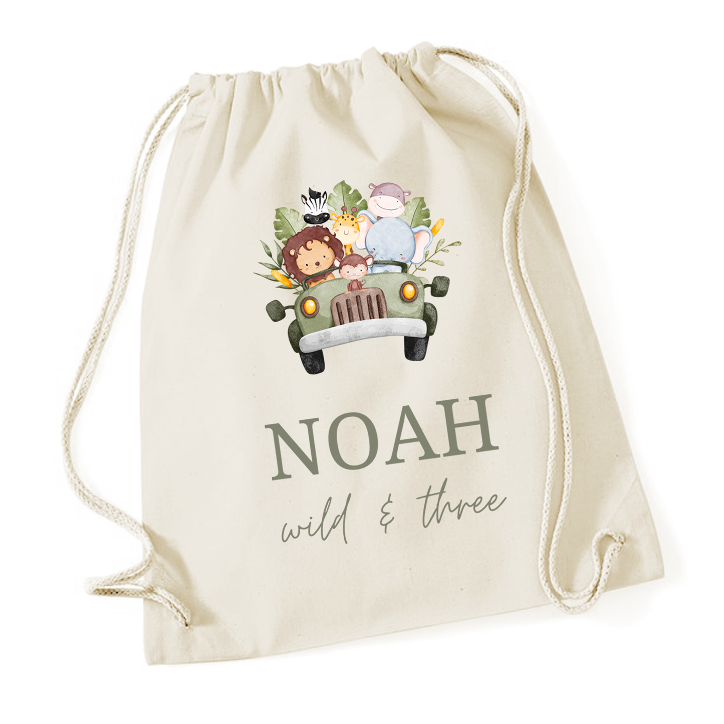 PE Bag - Natural - Jungle - Personalised