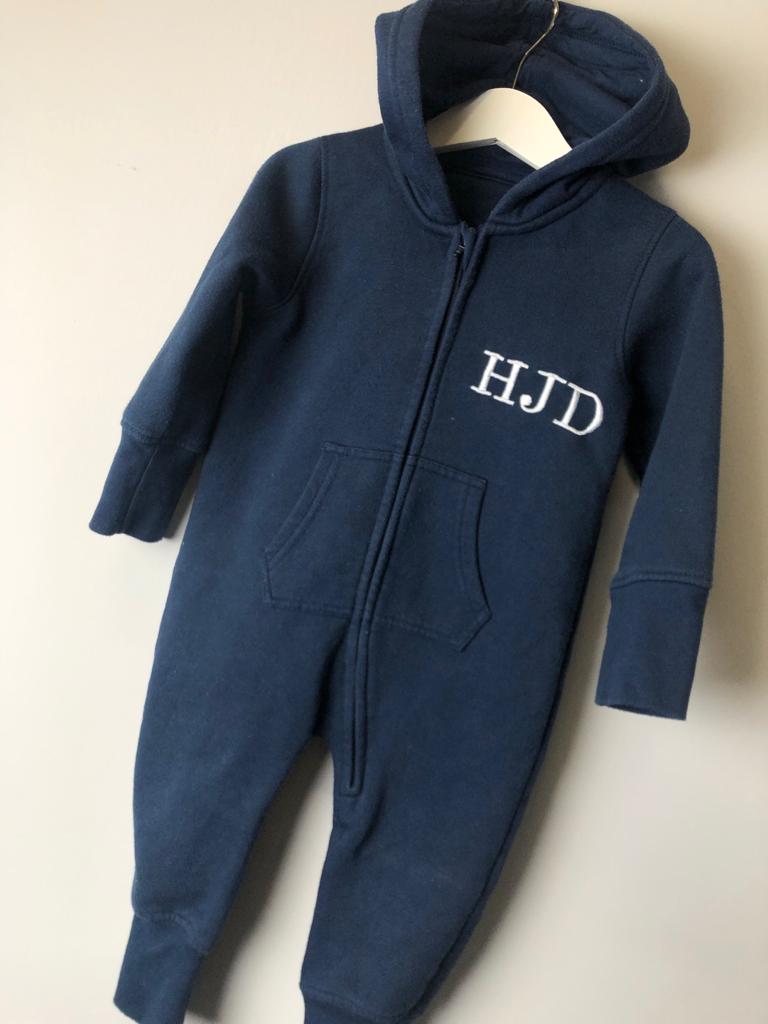 Initial Zip Up Onesie