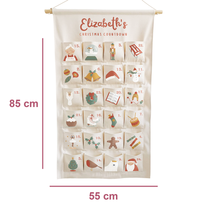 Personalised Fabric Christmas Advent Calendar - Countdown