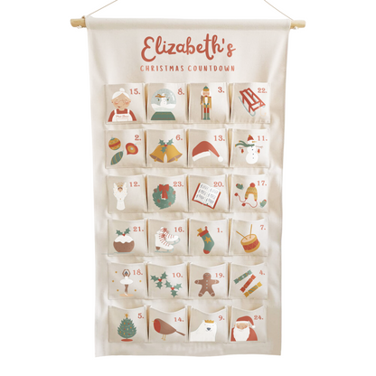 Personalised Fabric Christmas Advent Calendar - Countdown