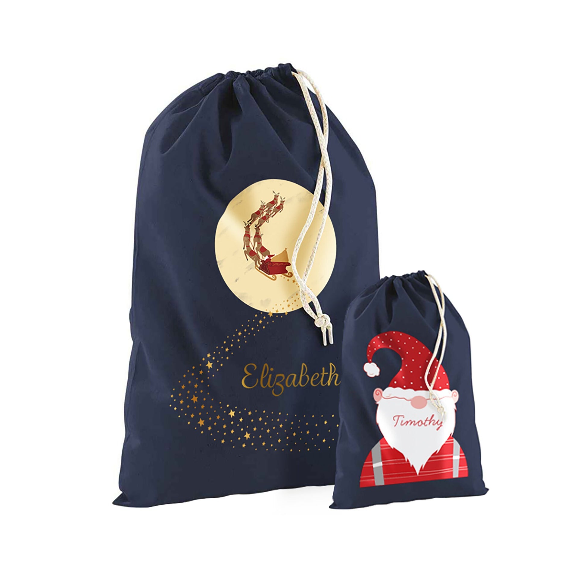 Custom Santa Bag-Christmas Sack Personalised-Drawstring Santa -Holiday Sack-Christmas Gift Bag With Name-Large Sack-Holiday Kid Gifts