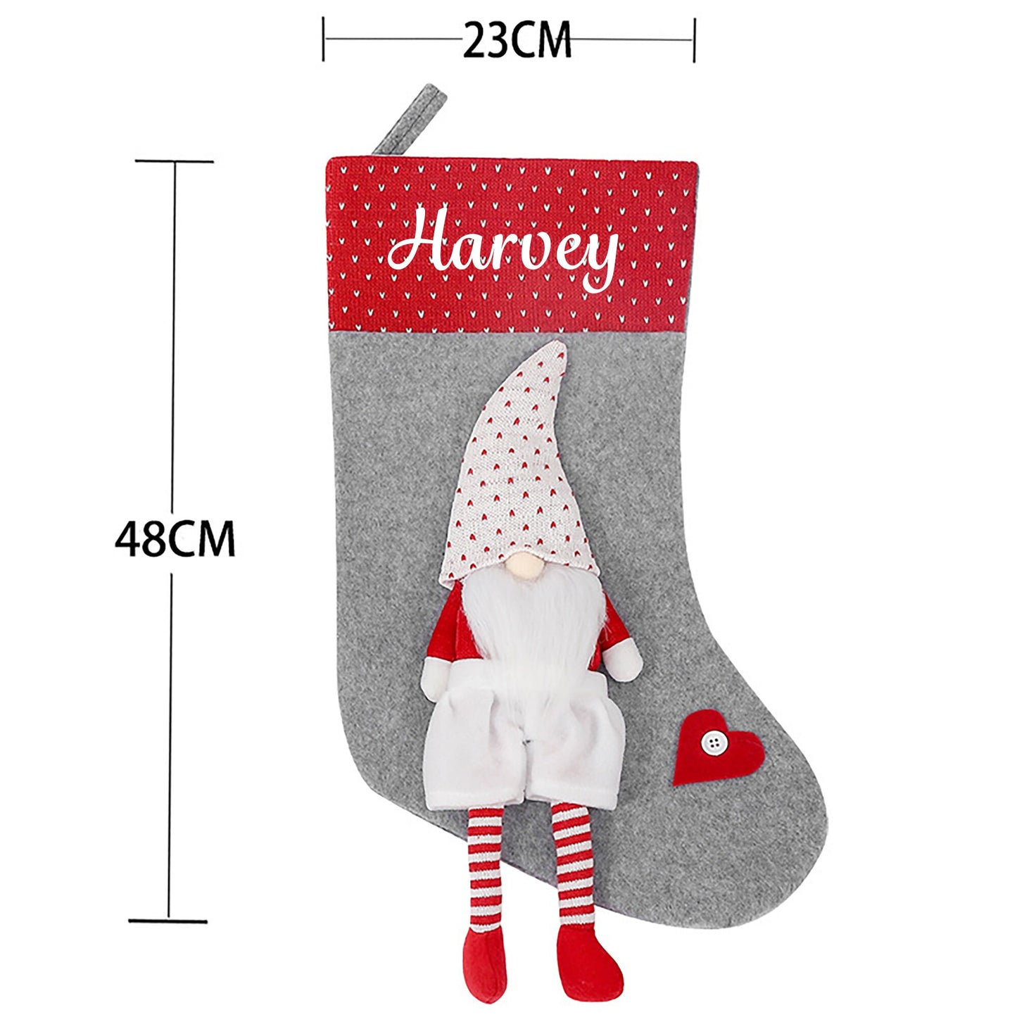 Personalised Christmas Stocking Gnome Design