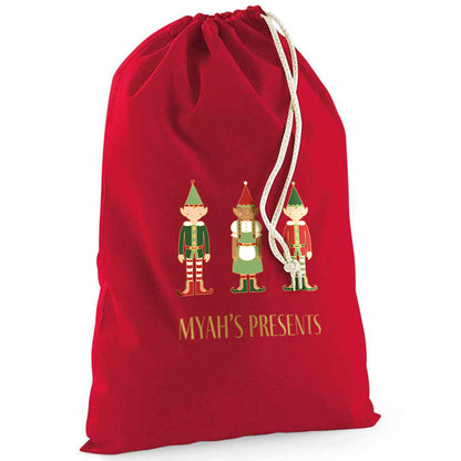 Custom Santa Bag-Christmas Sack Personalised-Drawstring Santa -Holiday Sack-Christmas Gift Bag With Name-Large Sack-Holiday Kid Gifts