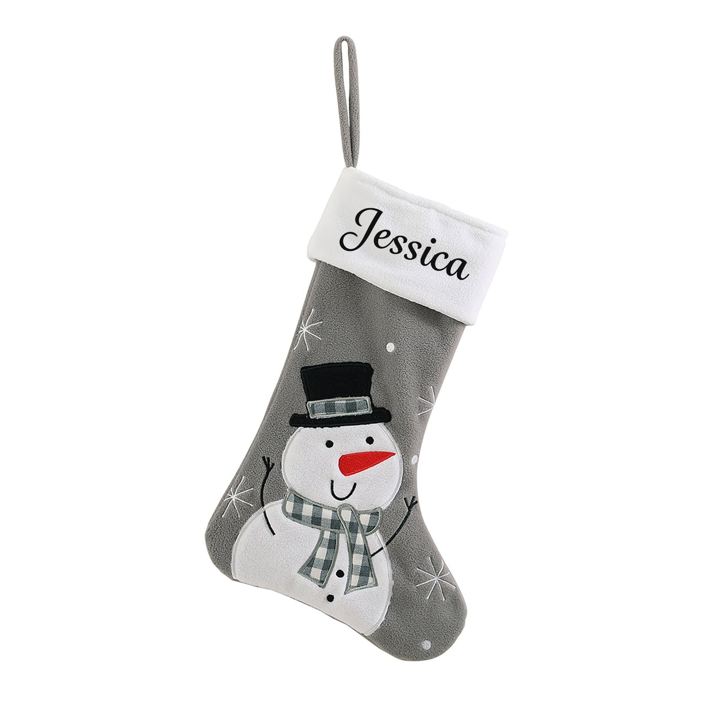 Personalised Stocking in Grey- Fun Designs