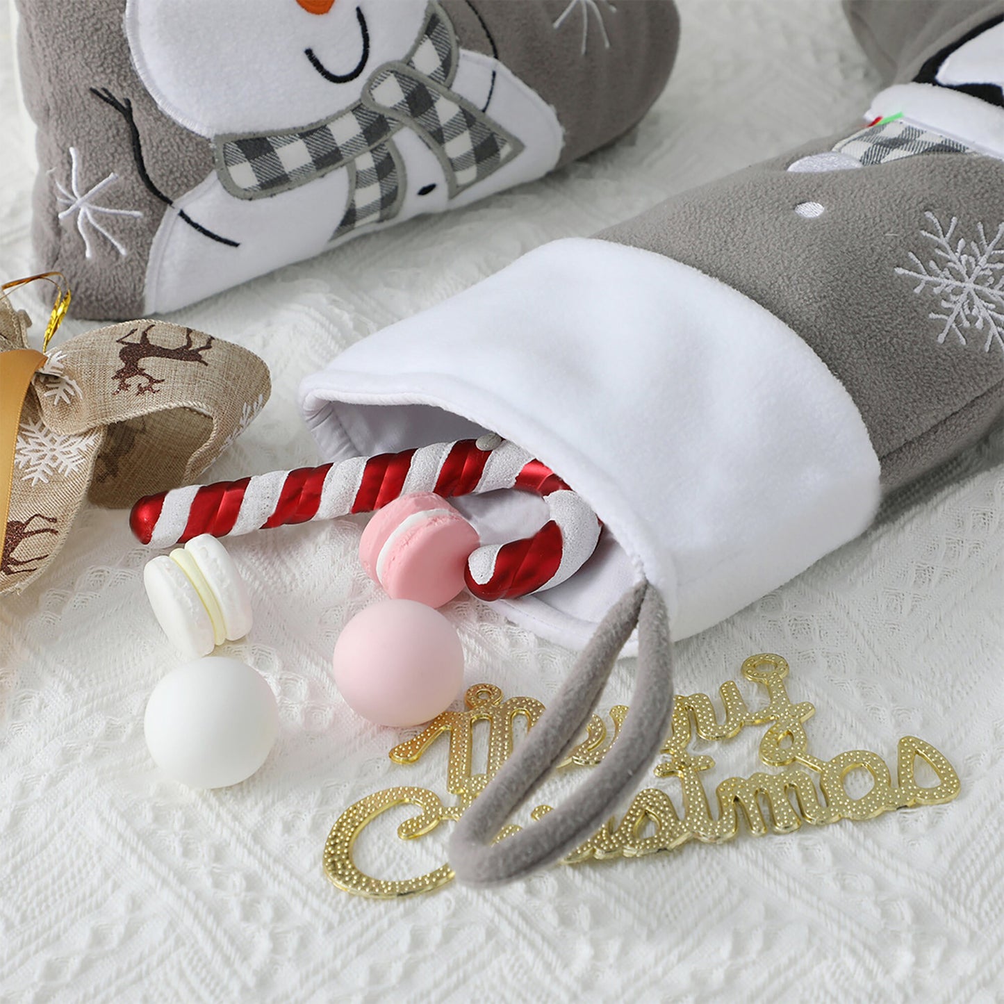 Personalised Stocking in Grey- Fun Designs