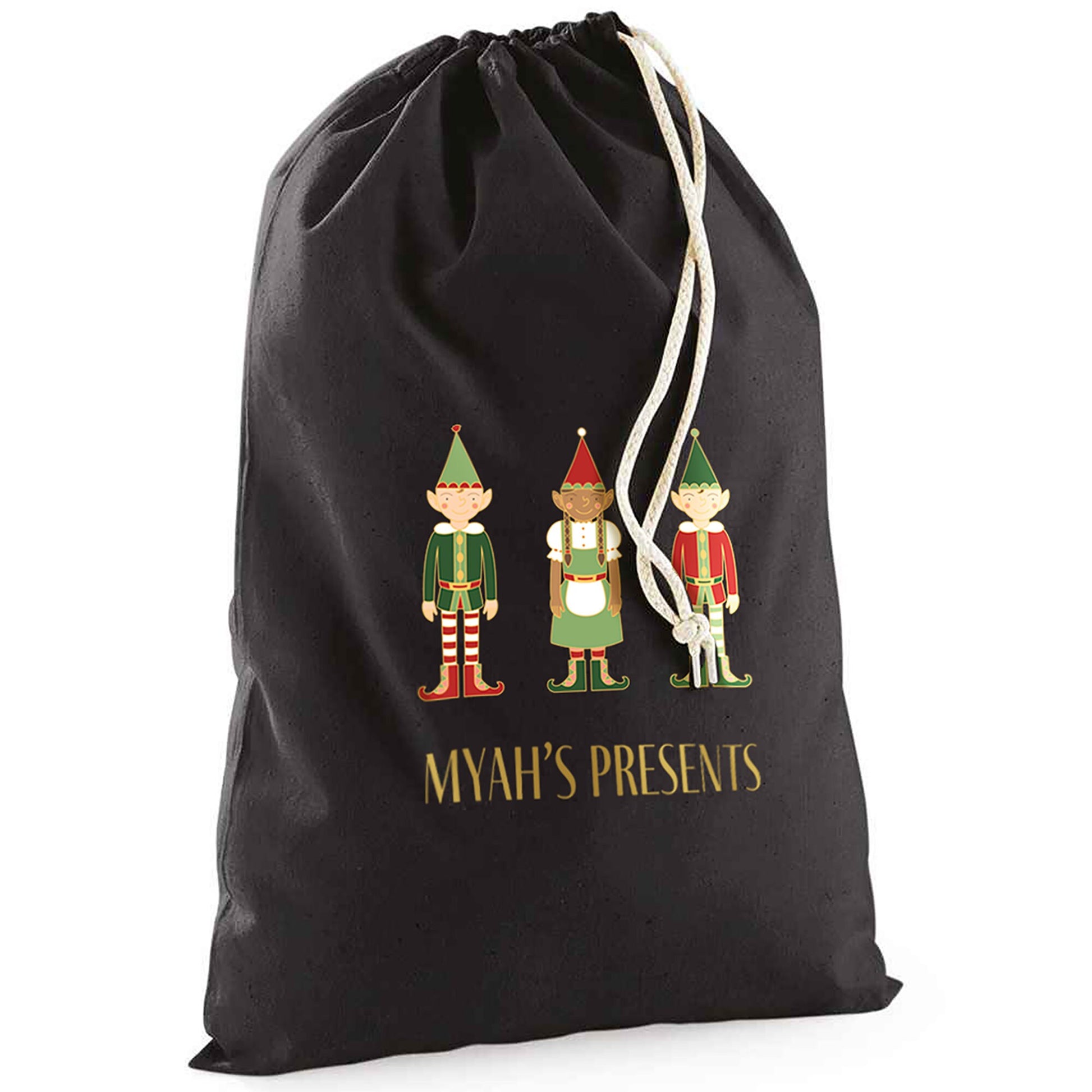 Custom Santa Bag-Christmas Sack Personalised-Drawstring Santa -Holiday Sack-Christmas Gift Bag With Name-Large Sack-Holiday Kid Gifts