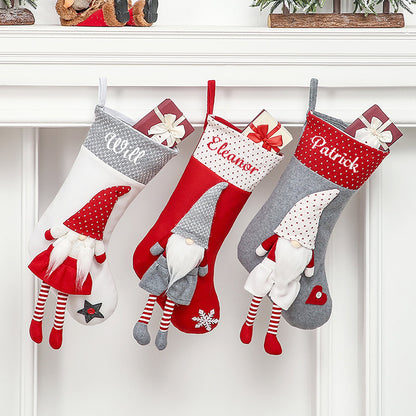 Personalised Christmas Stocking Gnome Design