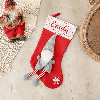 Personalised Christmas Stocking Gnome Design