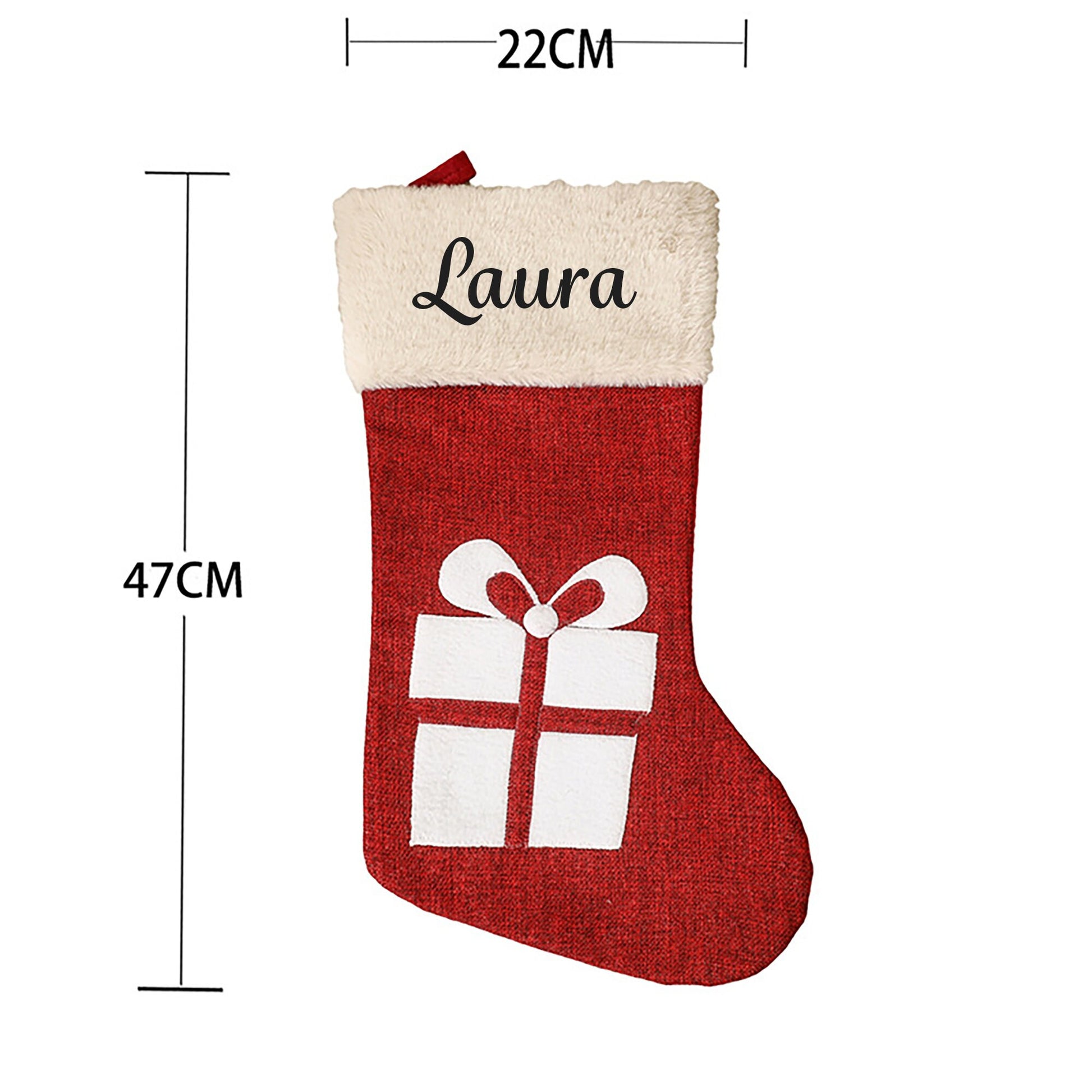 Personalised Christmas Stocking | Santa Reindeer Snowman Red white Stockings Hang Fireplace Xmas Decorations Family Kids Set