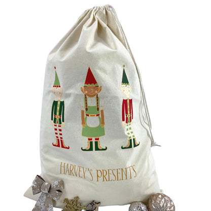 Custom Santa Bag-Christmas Sack Personalised-Drawstring Santa -Holiday Sack-Christmas Gift Bag With Name-Large Sack-Holiday Kid Gifts