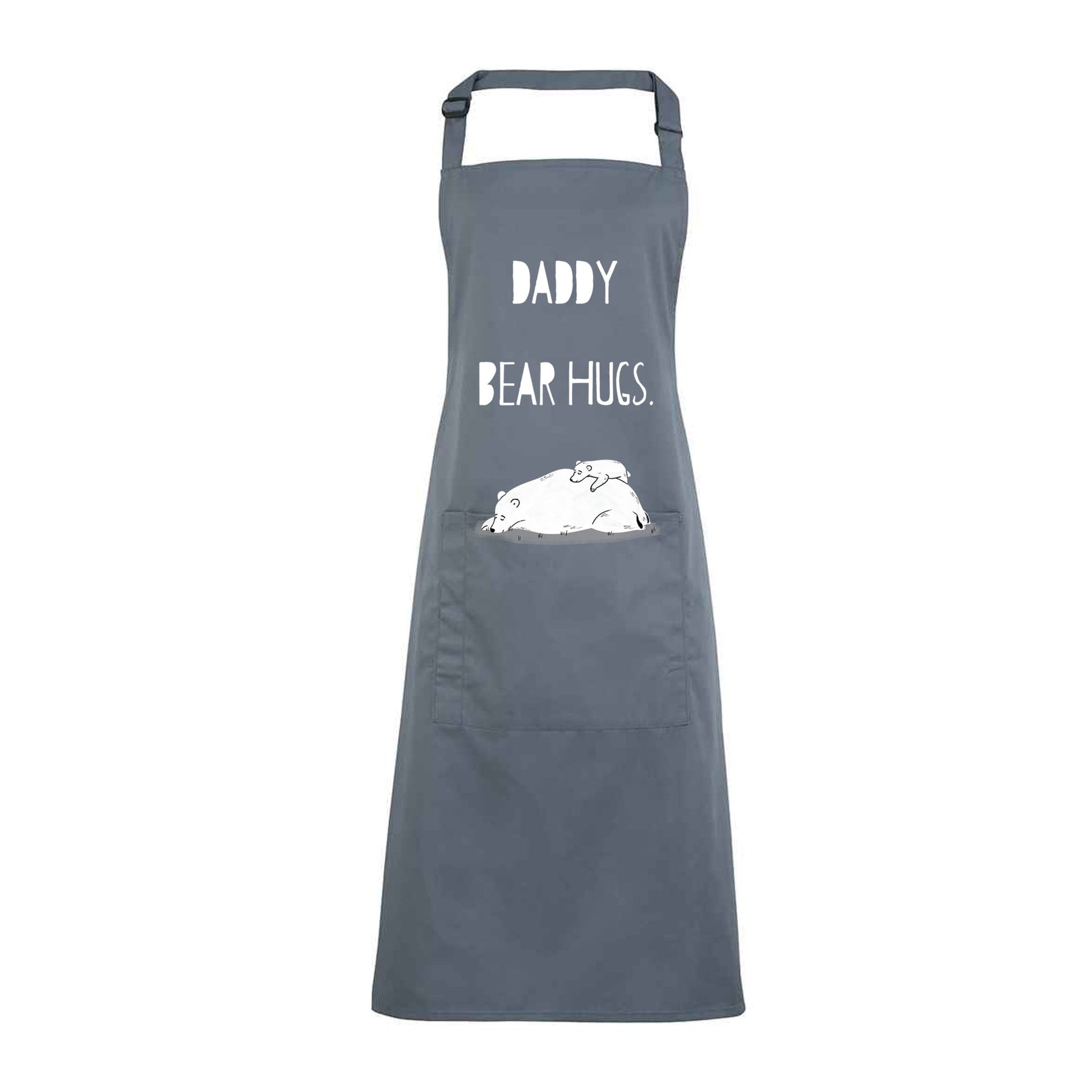 Personalised Apron for Men Gift for Dad - Barbecue BBQ Cooking Apron - Great Fathers Day Gift Idea Bear hugs with Dad A15-3