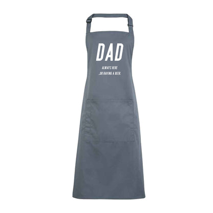 Personalised Apron for Men Gift for Dad - Barbecue BBQ Cooking Apron - Great Fathers Day Gift Idea Dad having a beer A15-8