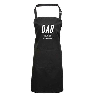 Personalised Apron for Men Gift for Dad - Barbecue BBQ Cooking Apron - Great Fathers Day Gift Idea Dad having a beer A15-8