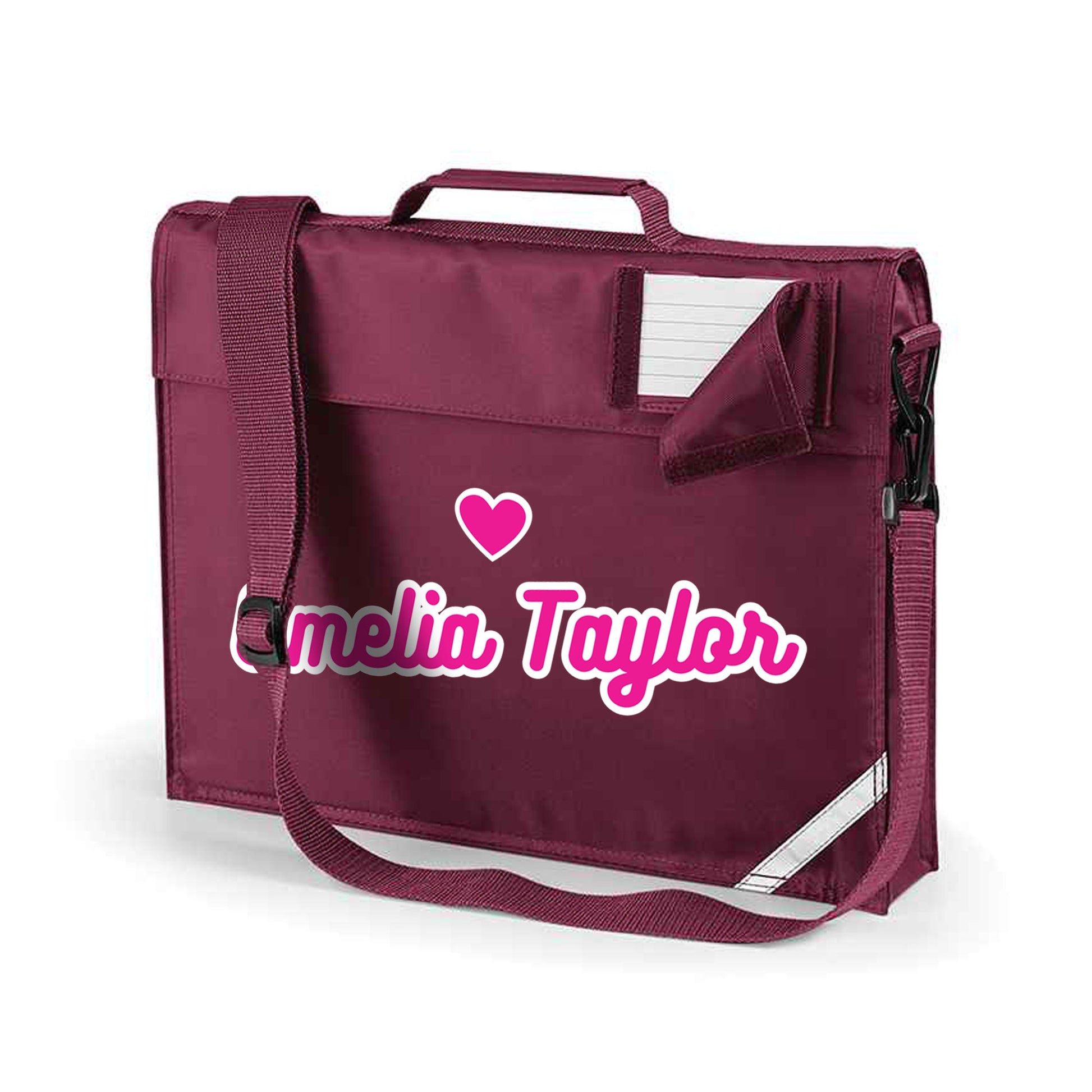 Heart & Name Design - School Bag