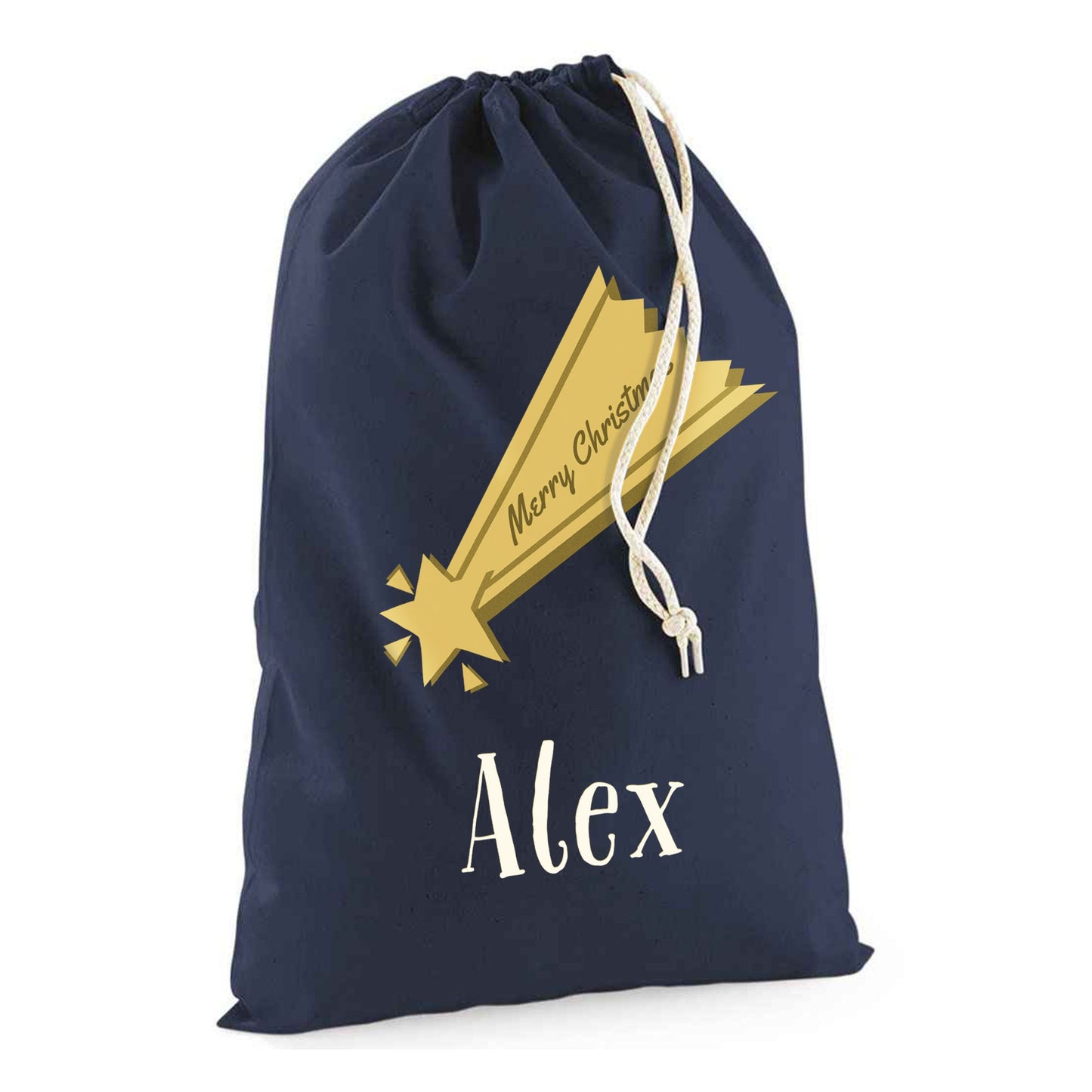 Custom Shooting Star Bag-Christmas Sack Personalised-Drawstring bag -Holiday Sack-Christmas Gift Bag With Name-Large Sack-Holiday Kid Gifts