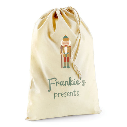 Custom Nut Cracker Bag-Christmas Sack Personalised-Drawstring bag -Holiday Sack-Christmas Gift Bag With Name-Large Sack-Holiday Kid Gifts