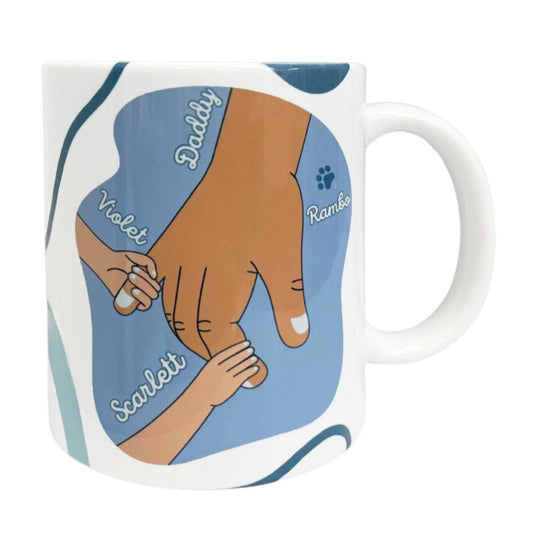 Holding Hands with Dad/Daddy/Grandad - Personalised Mug