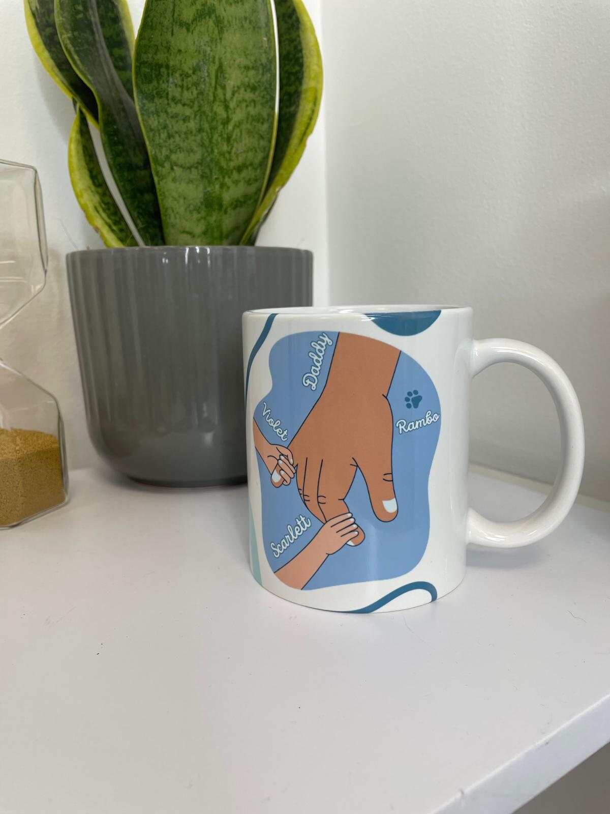 Holding Hands with Dad/Daddy/Grandad - Personalised Mug