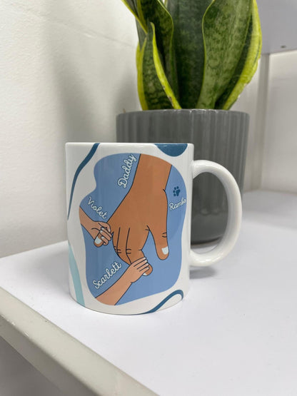 Holding Hands with Dad/Daddy/Grandad - Personalised Mug