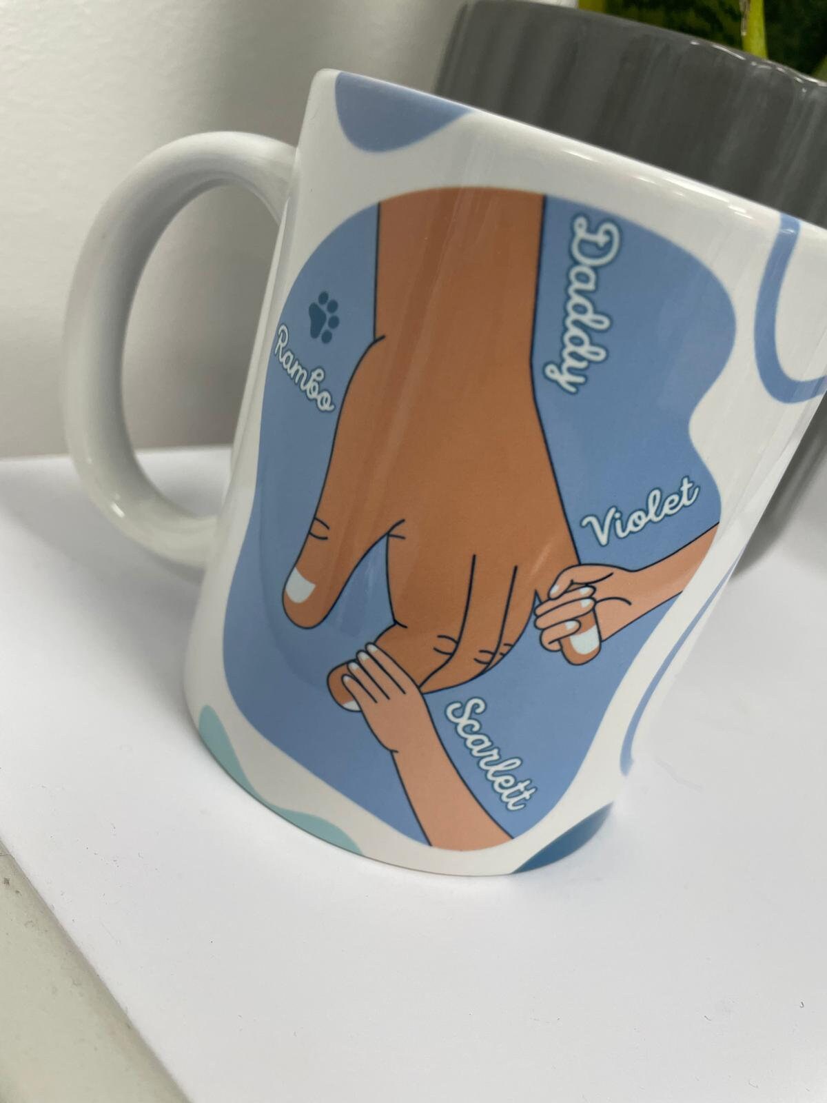 Holding Hands with Dad/Daddy/Grandad - Personalised Mug