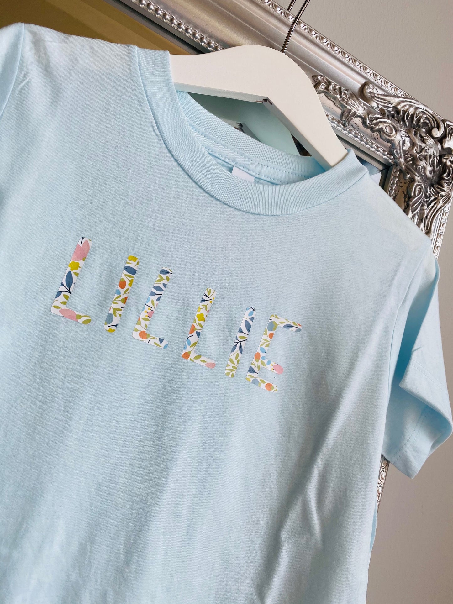 Ice blue floral T-shirt kids