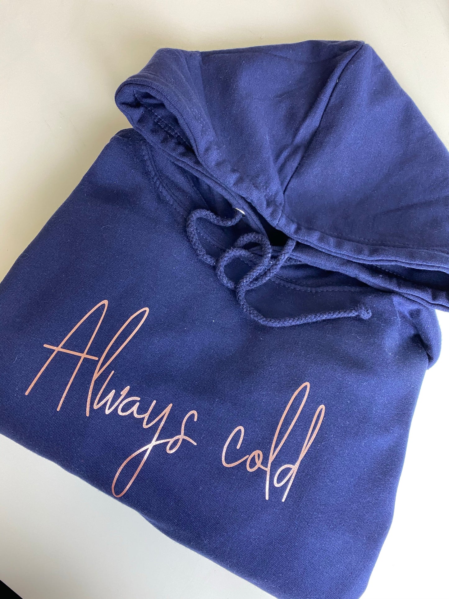 Always cold navy hoodie